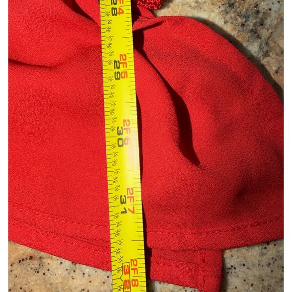 Apt. 9 Red Sequin Knit Asymmetrical Hem Sweater Women’s Large - Picture 4 of 8